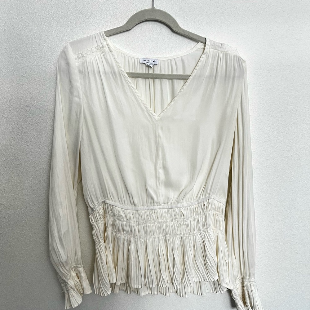 Current Air Cream Pleated Blouse
